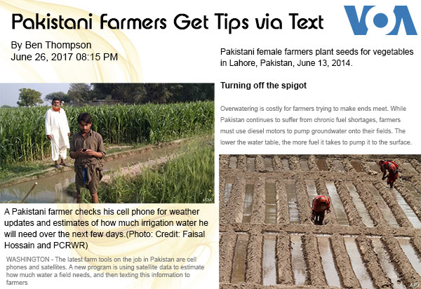 Pakistani Farmers Get Tips Via Text