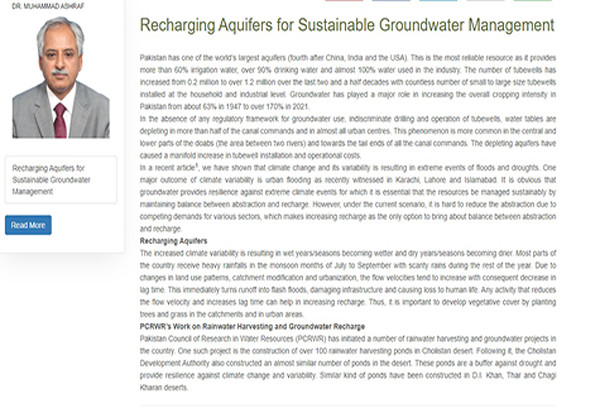 Recharging Aquifers for Sustainable Groundwater Management 2021